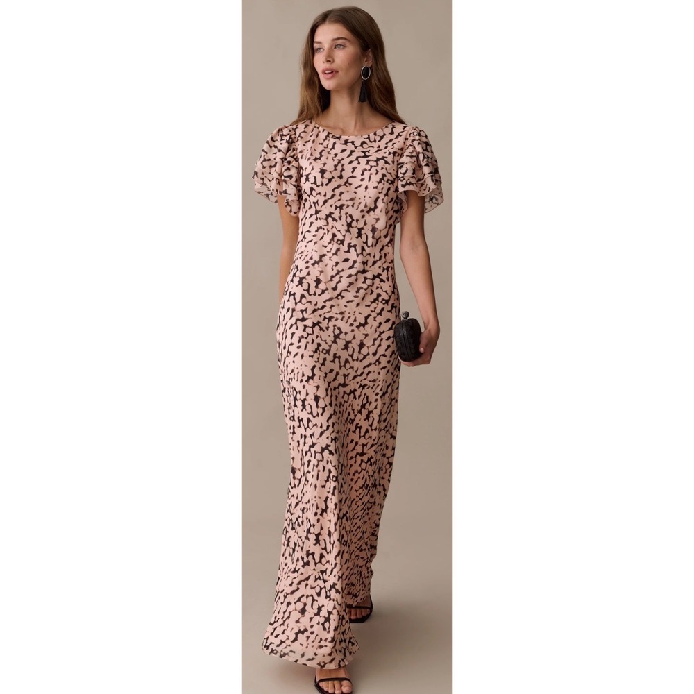 Few Moda o.p.t One Pretty Time Women Silk Pink Animal Print Maxi Dress